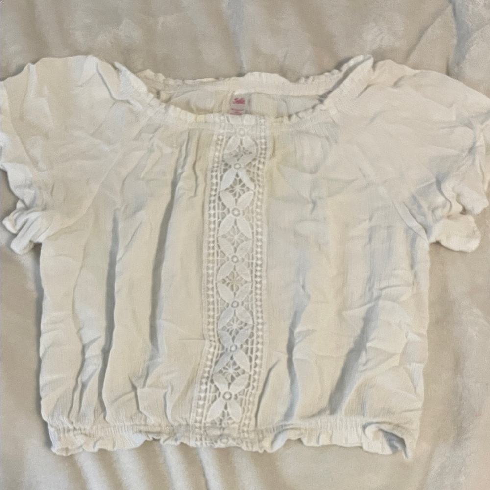 Justice White Lace Kids Blouse
